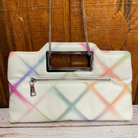 I.N.C. INTERNATIONAL CONCEPTS Juditth Handle Quilted Clutch – Airbrush Print - Picture 2 of 4